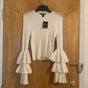 Ruffled Sleeve Sweater